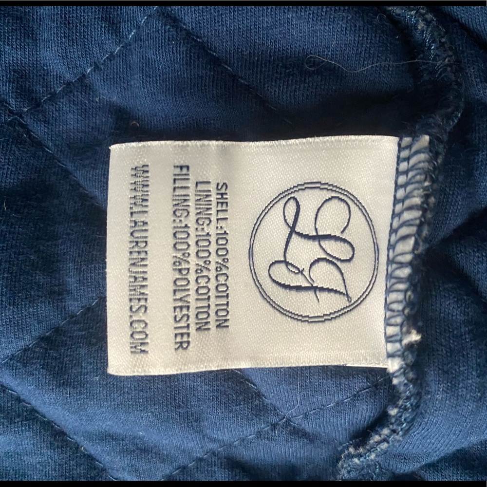 3/$20 Lauren James Quilted Pullover Navy/Aqua - Picture 11 of 12